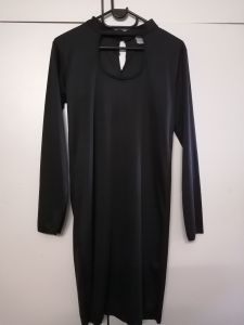 Adult Female Costumes to Hire - Black dress with cutout collar